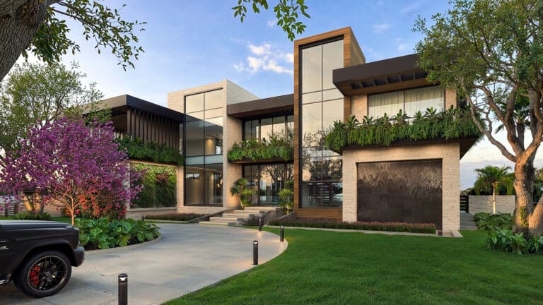 Buckland Residence - Entry water feature view01
